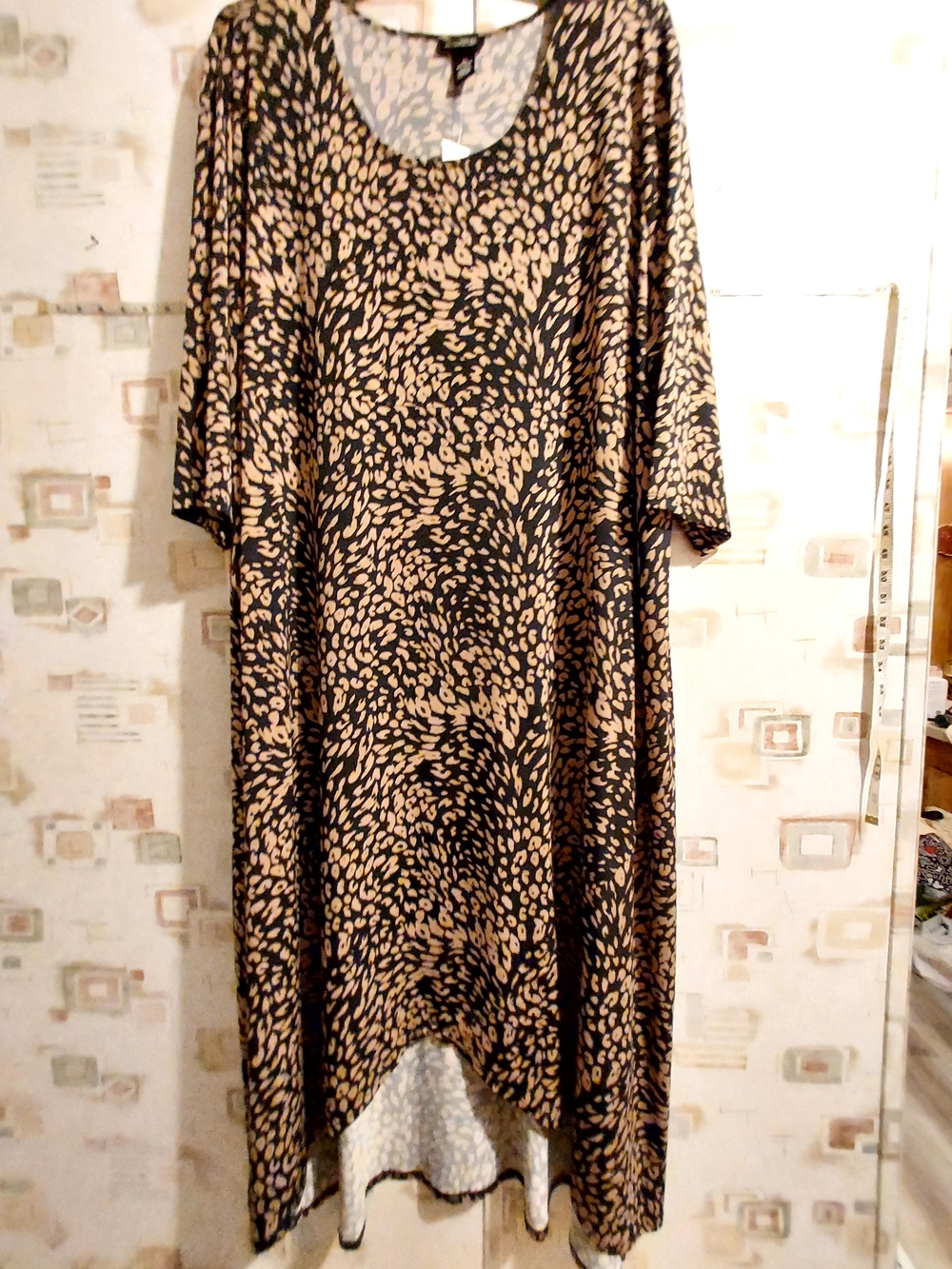 Catherines Black and Tan Printed Maxi Dress